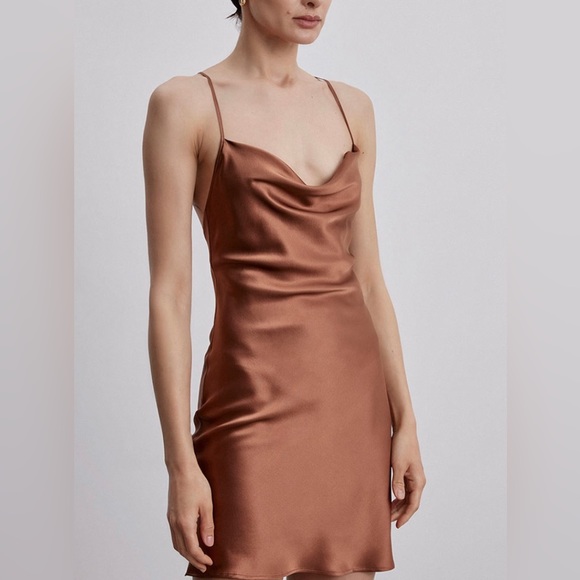 Bronze cowl neck slit dress - Picture 4 of 4